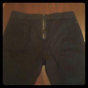 Black thick legging style pants with zipper